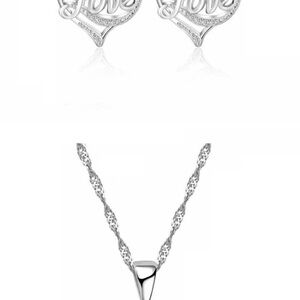 Elegant Silver Love Jewelry Set